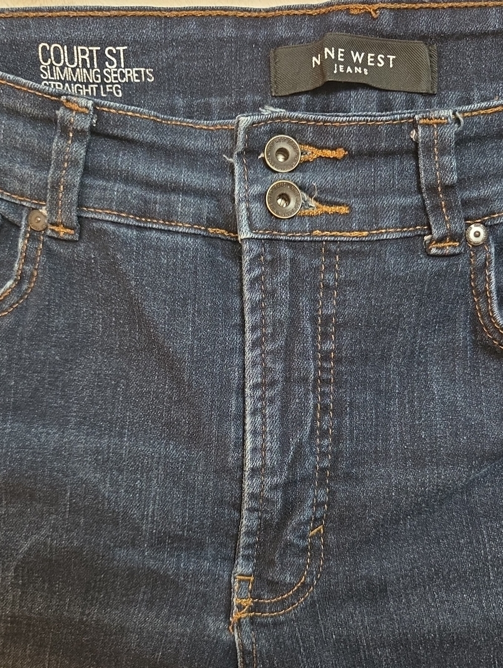 Nine West Women's Dark Blue Straight-Leg Jeans
